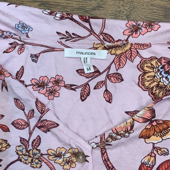 Maurices Flora Button Down Tie Front Top - Picture 6 of 8